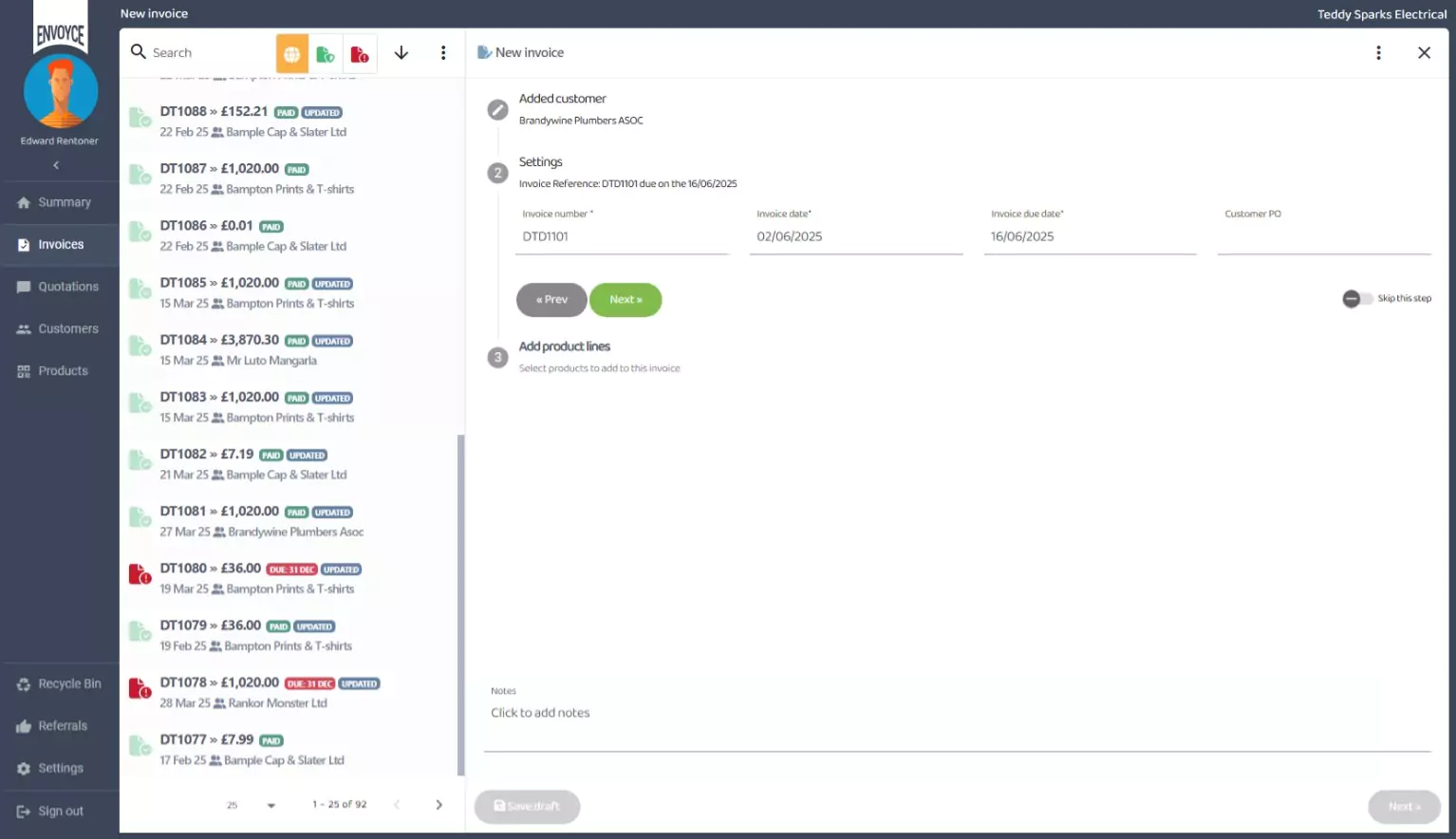 Invoice Settings